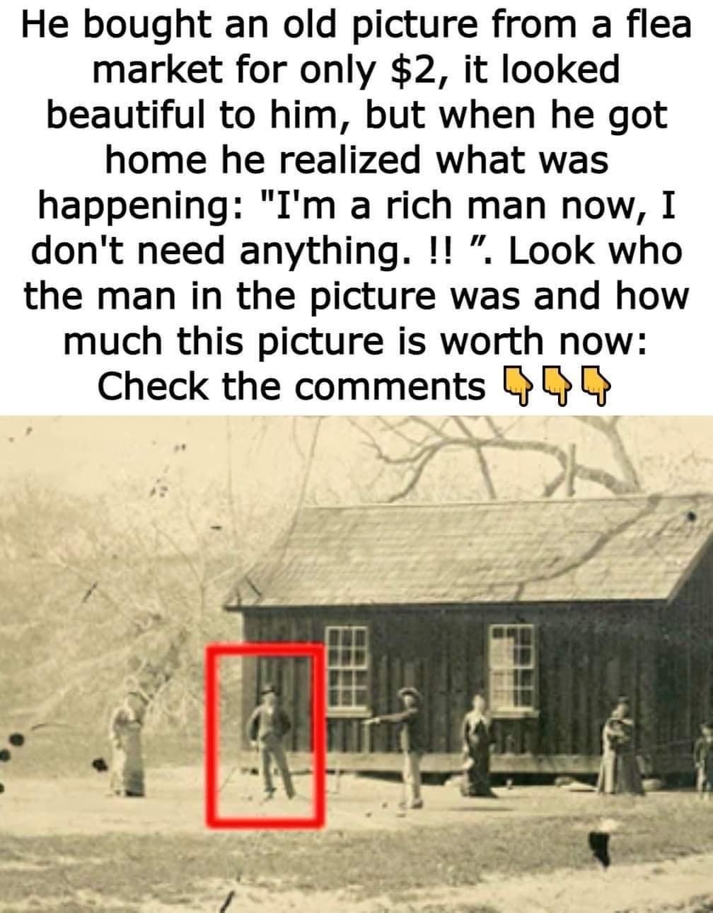 He bought an old picture from a flea market for only $2